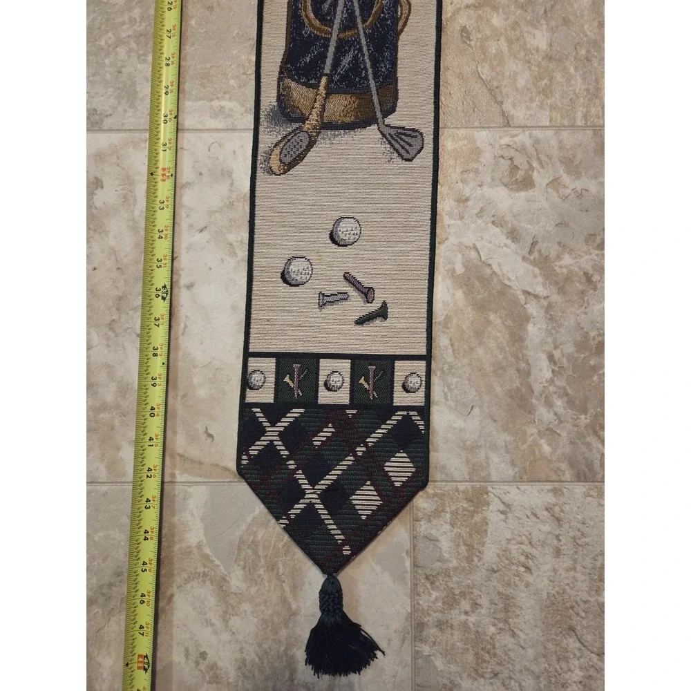 Golf Themed Wall Tapestry Bell Pull 40.5x6